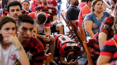 Flamengo fans in Rio de Janeiro after their Fifa World Club Cup final defeat against Liverpool in Doha on Saturday, December 21. EPA