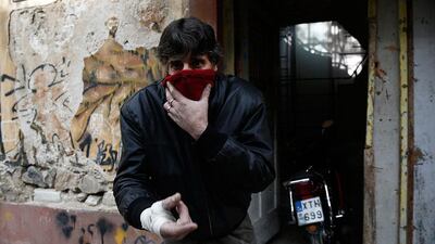 Tasos, a recovering drug addict, who has been squatting for years.