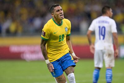 Raphinha opened the scoring for Brazil against Paraguay. AFP