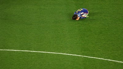 Japan's Maika Hamano and Aoba Fujino look dejected after being knocked out of Women's World Cup by Sweden. Reuters