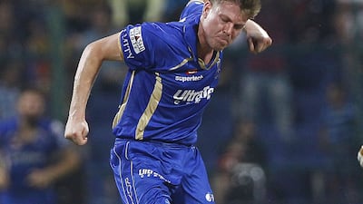 James Faulkner took 11 wickets at an average of 38.09 and scored 181 runs at an average of 45.25 for Rajasthan Royals last year in the IPL. Jeffrey E Biteng / The National