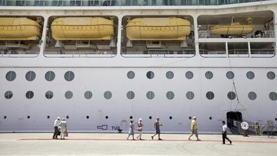 The cruise ship Mariner of the Seas docked in Dubai in 2013 on its way to China. (Jaime Puebla / The National)