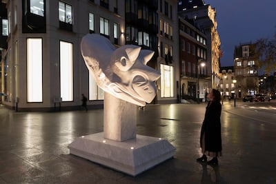 The sculpture stands near the First Abu Dhabi Bank in Mayfair, London. Photo: David Owens