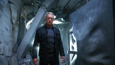 Arnold Schwarzenegger reprises his role as the Terminator in the fifth installment, "Terminator Genisys". (Melinda Sue Gordon/Paramount Pictures via AP)