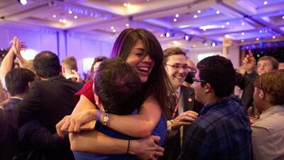 Supporters of the No campaign after the final result rolls in. Matt Dunham / AP Photo