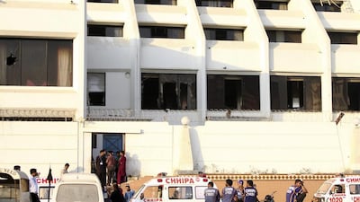 Many of the guests at the Regent Plaza Hotel in the centre of the port city were trapped in their rooms because of a lack of fire alarms and emergency exits. Rehan Khan / EPA