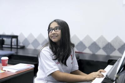 Zara Sheikh, a member of the UAE's first choir for people with disabilities. Reem Mohammed / The National