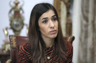 Yazidi Nobel laureate Nadia Murad is calling on ISIS fighters to be tried as war criminals. AFP