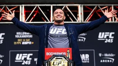 Colby Covington poses during the ceremonial weigh-in