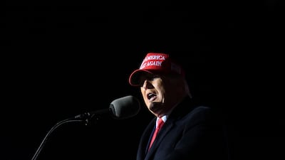 Donald Trump speaks during a rally in Georgia earlier this year. AP