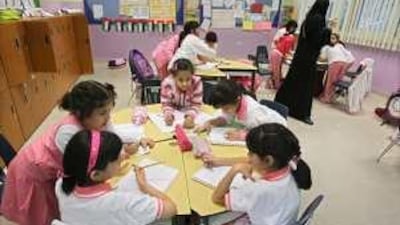 Children at Alafaq School, which will now have to be accredited by an outside firm.
