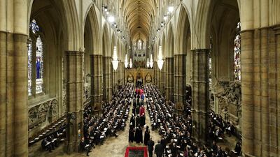 Dignitaries will assemble at Westminster Abbey for King Charles's coronation on Saturday. PA