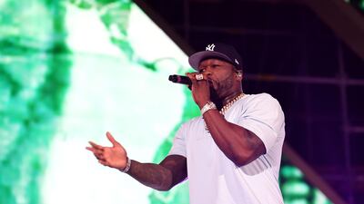 50 Cent performs on stage. AFP