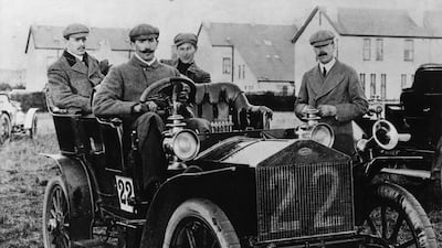 A 20-horsepower Rolls-Royce in 1905. In the back seat is Charles Stewart Rolls, who co-founded the company with Henry Royce a year earlier. All photos: Getty Images