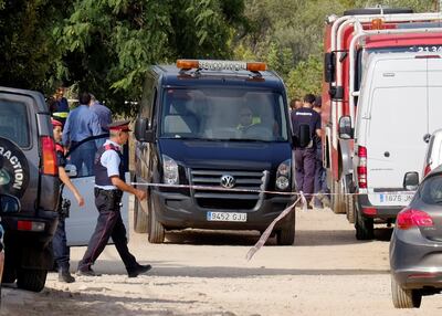 Police investigators at the site where a house collapsed after an explosion on Wednesday that is believed to have be caused by explosives accumulated by the Barcelona attackers, in Alcanar near Taragona, Spain on August 20, 2017. Heino Kalis / Reuters