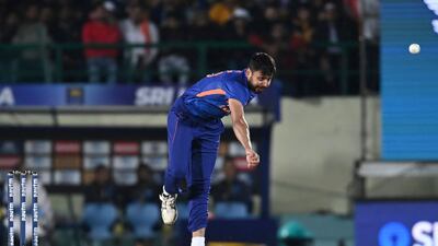 India quick Avesh Khan bowled a superb first three overs before he was taken apart in the final over. AFP