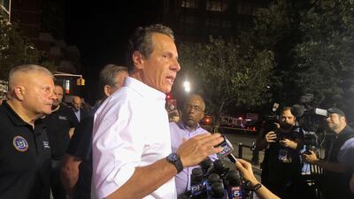Governor of New York Andrew Cuomo speaks to the media after widespread power outages in the Manhattan borough of New York. Reuters