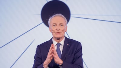 Jean-Dominique Senard, chairman of Renault, speaks during a news conference in London. Renault and Nissan Motor Co. signed a deal aimed at easing longstanding tensions between the two companies Photographer: Jason Alden / Bloomberg