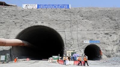 The tunnel's construction in Fujairah. Pawan Singh / The National