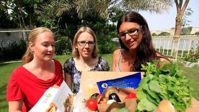 From left, Karin Lofberg, Karin Sundstrom and Anette Lind have brought a delivery-cooking concept popular in Sweden to the UAE. Satish Kumar / The National
