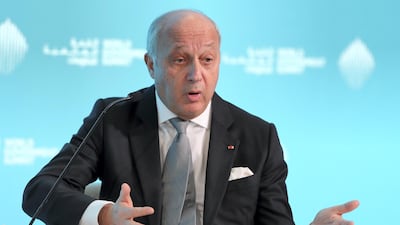 Laurent Fabius, former prime minister of France, speaks out on climate change at the World Government Summit. Chris Whiteoak / The National