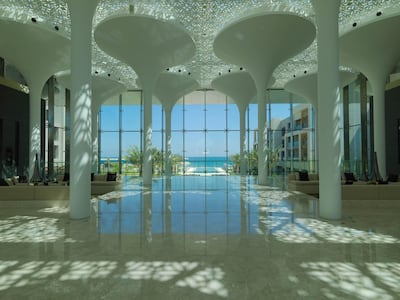 The statement lobby and reception area. Kempinski Hotel Muscat