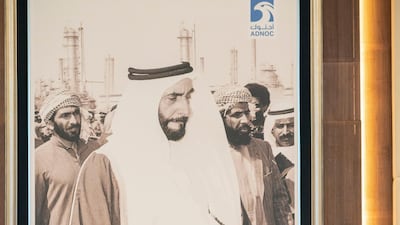 Sheikh Mohamed bin Zayed, Crown Prince of Abu Dhabi and Deputy Supreme Commander of the UAE Armed Forces (centre) chairs a Supreme Petroleum Council meeting at the Abu Dhabi National Oil Company (ADNOC) Headquarters. Hamad Al Kaabi / Ministry of Presidential Affairs
