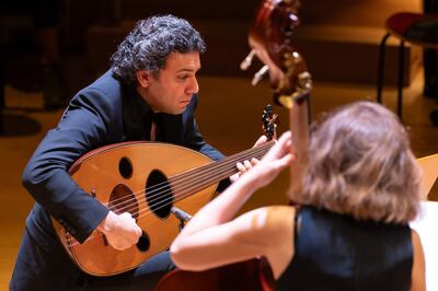 Ahmad Shamma performs with his quartet at Arabic Music Days in Berlin, Germany. Photo: Peter Adamik