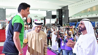 Sheikh Mohammed bin Rashid and Sheikh Mansour at the Special Olympics World Games.