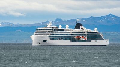 The Viking Polaris anchored in Ushuaia, southern Argentina, on Thursday. The Argentinian authorities are investigating the fatal incident. AFP