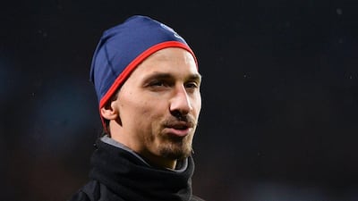 Zlatan Ibrahimovic shown with Paris Saint-Germain ahead of a Champions League group match in November. Jonathan Nackstrand / AFP / November 25, 2015
