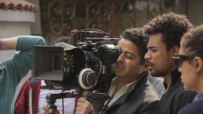 Egyptian director Mohamed Shaker Khodeir on the set of La Tutf’e al-Shams. Courtesy Beelink Productions