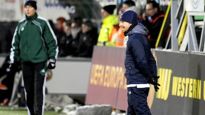 Tottenham Hotspur coach Andre Villas-Boas, right, is starting to show signs of strain as pressure builds amid his team's underwhelming performances. Rune Stoltz Bertinussen / Reuters