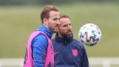 England captain Harry Kane with manager Gareth Southgate. Getty