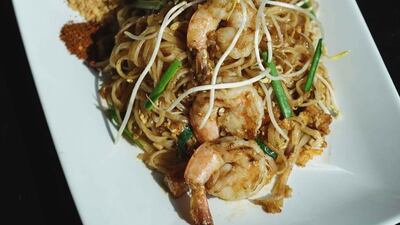 Main course: Pad Thai noodles with tamarind sauce, bean sprouts and peanuts’ Dh30 from Desert Lotus