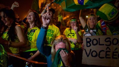 Brazil's far-right president-elect Jair Bolsonaro pledged to defend "the constitution, democracy and freedom" after winning a polarizing run-off election Sunday. AFP