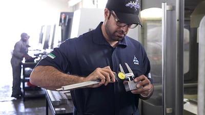 Ahmed Al Mazroei adopts a hands-on approach at the eponymous Metal Industries factory and robotics lab in Mussaffah, Abu Dhabi, where a 100-member staff, including an R&D team of seven, help him turn his ideas into reality. Silvia Razgova / The National