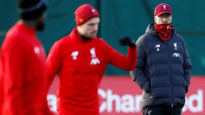 Liverpool manager Juergen Klopp looks on during training ahead of the trip to Austria. Reuters