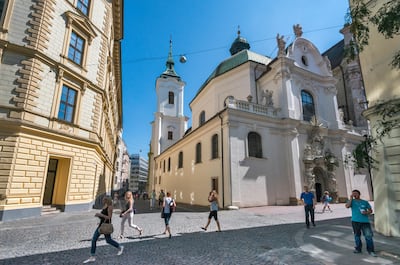 Church of Saint John on ulice Minoritska in Brno, Moravia, Czech Republic, Central Europe. Getty Images