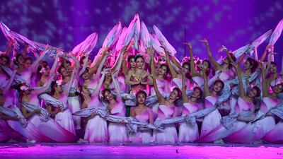 Performers take part in the opening ceremony of the 31st Southeast Asian Games (SEA Games) at the My Dinh National Stadium in Hanoi on May 12, 2022. (Photo by Nhac NGUYEN / AFP)