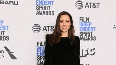 Aubrey Plaza arrives at the 34th Film Independent Spirit Awards on Saturday, February 23, 2019. Plaza hosted the awards on the night. AFP