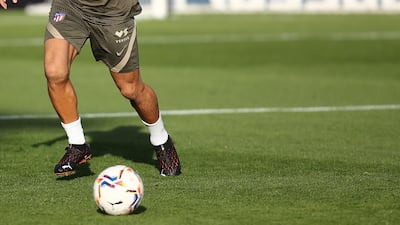 Uruguayan forward Luis Suarez during a training session on September 26, 2020 at the Wanda Sports City in Madrid.