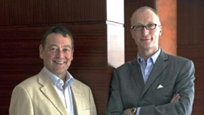 The players: Rob Beynon, left, and Chris O'Hearn of DMA Media Middle East, which has brought some of the latest media technology into the region.