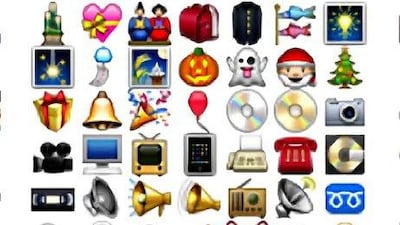 Various Emoji characters used on iphones around the world. Courtesy Emoji