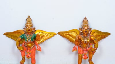 Kinnal toy artists belong to a community called Chitragars, who make figurines of icons, gods and goddesses