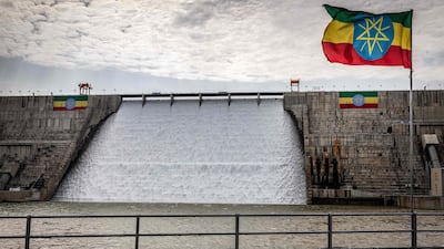 The Grand Ethiopian Renaissance Dam during its official inauguration ceremony in Guba in September. AFP