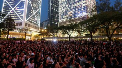 People attend a rally in Hong Kong on June 14, 2019 to support protests against a proposed extradition law with China. Reuters