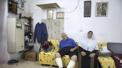 Ayoub and Fahima Shamasneh in their basement home in the East Jerusalem neighbourhood of Sheikh Jarrah on August 11, 2017. Heidi Levine for The National