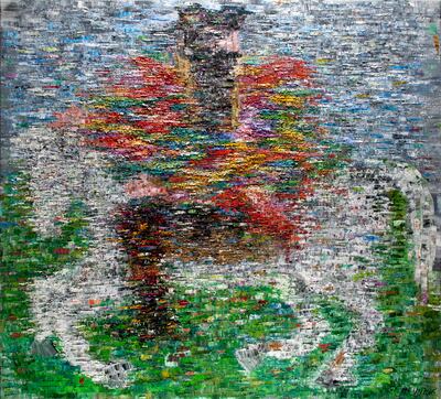 Roshanak Aminelahi's Warrior Riding, 2016. Courtesy Ayyam Gallery