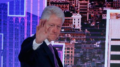 Former US President Bill Clinton arrives at the Bloomberg Global Business Forum in New York, on September 20, 2017. Brendan McDermid / Reuters